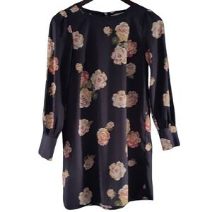 LOFT dark gray  Dress with Floral Print